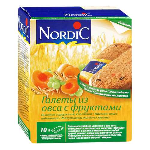 Галеты Nordic из овса с фруктами 30 г 10 штук в Слата