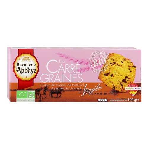 Печенье Biscuiterie de l'Abbaye Le Carre Graine BIO кунжут-подсолнечник-шоколад 140 г в Слата
