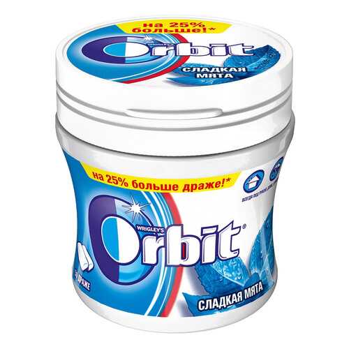 Жевательная резинка Orbit сладкая мята 68 г в Слата
