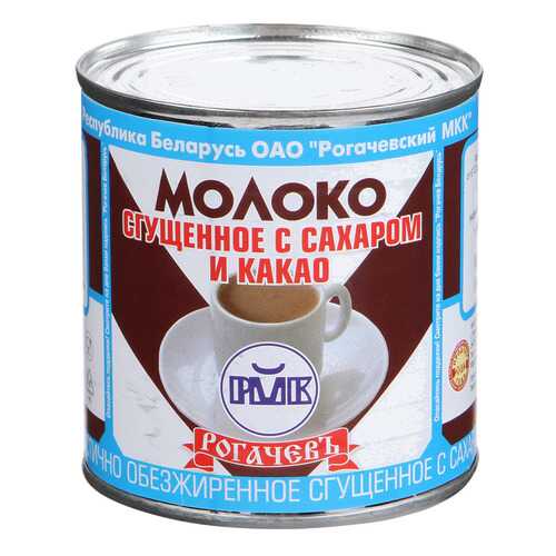 Молоко Рогачев сгущенное с сахаром и какао 380 г в Слата
