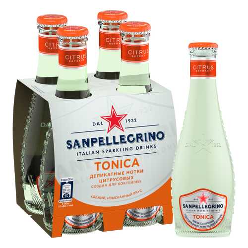 Напиток безалкогольный газированный S.Pellegrino Tonica Citrus, 4 шт по 0,20л в Слата