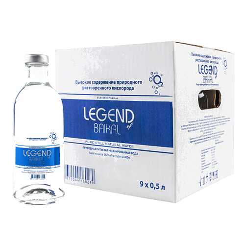 Вода питьевая глубинная Legend of Baikal, негазированная, стекло, 9 шт. по 0.5 л в Слата