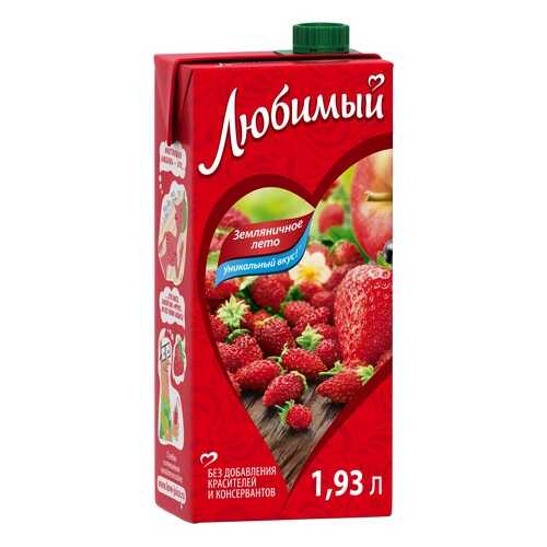 Напиток сокосодержащий Любимый земляничное лето 1.93 л в Слата