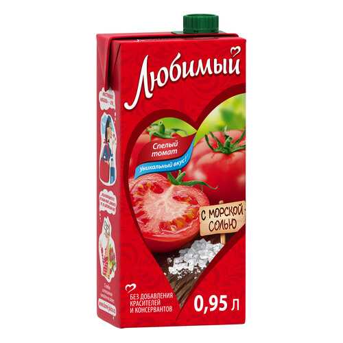 Нектар спелый томат Любимый с морской солью 0.95 л в Слата