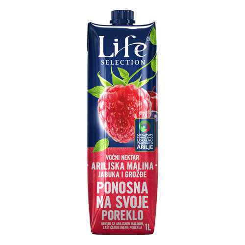 Сок Life Premium Яблоко, малина, виноград 1 л в Слата